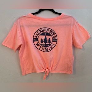 Southern Spirit Pink Jackson Hole, Wy Graphic Crop Top